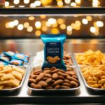 Uma exibição de salgadinhos variados, com um item destacado no centro